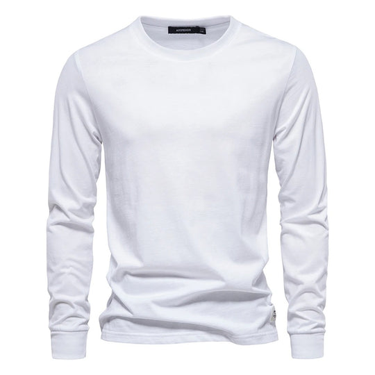 Unifarbenes Langarm-T-Shirt für Männer