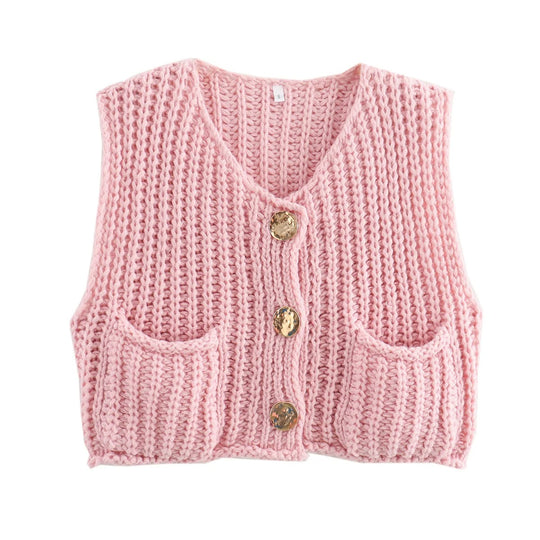 Strickjacke für Damen mit Metallknöpfen