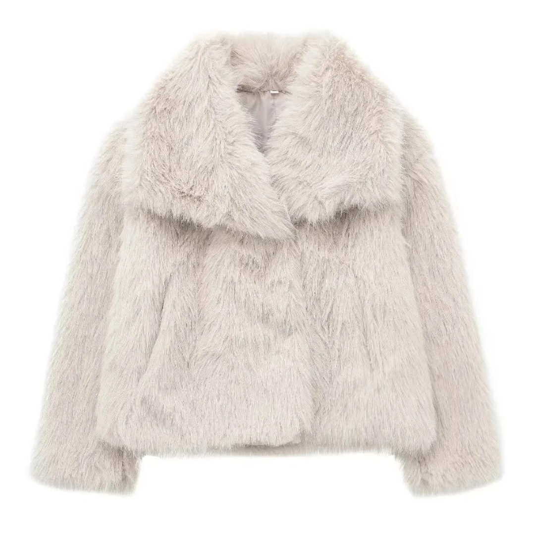 Warmer Plüschpelzmantel für Damen