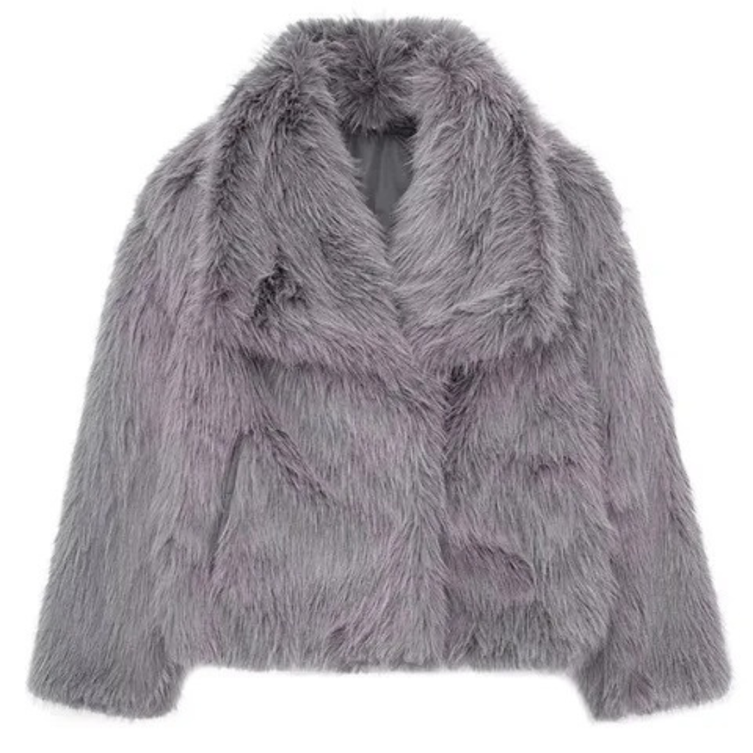 Warmer Plüschpelzmantel für Damen